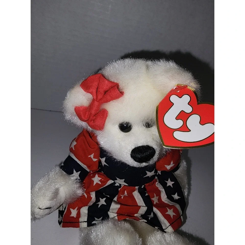 ty Franny Attic Treasures Beanie‎ Babies Bear Patriotic 1993